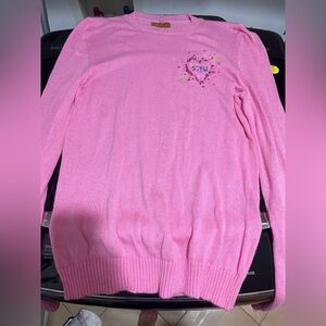 Le Lion 100% Wool size L Pink sweater with STFU monogram